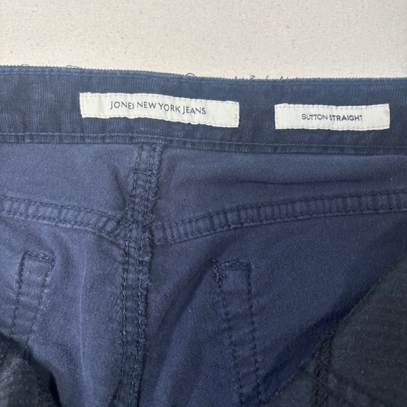 Jones New York Jeans Sutton Straight Corduroy Secret Slimming Navy Blue Size 12 - Picture 2 of 13